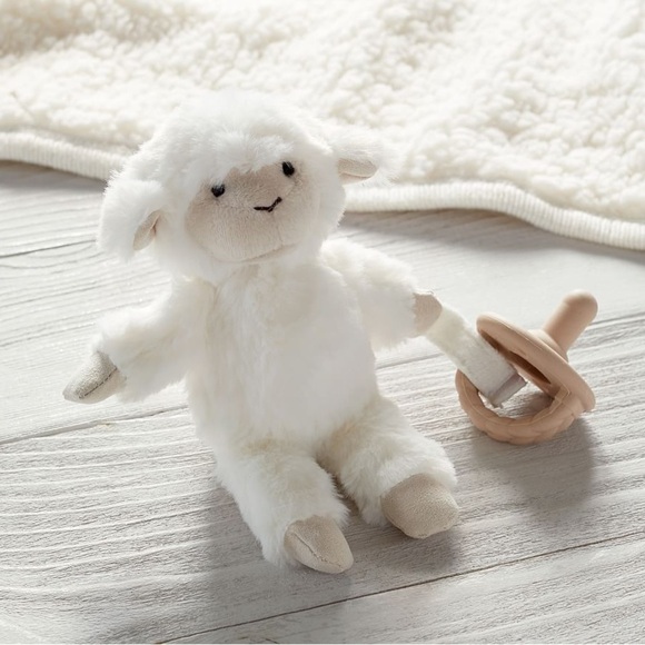 Pottery Barn Kids Other - Pottery Barn Lamb Critter Plush Pacifier Holder